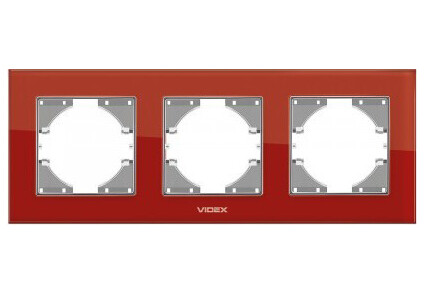 VIDEX BINERA Рамка 3-а червоне скло