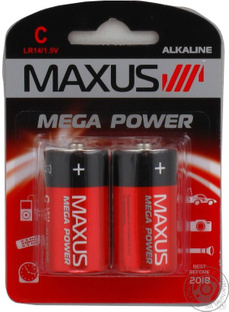 Батарейка MAXUS  C 1,5V - 2шт/уп (уп.)