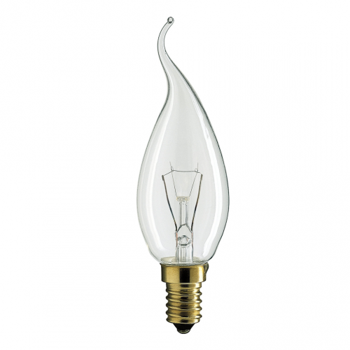 Лампа  PHILIPS ВXS35 40W E14 прозора свічка пламеобразн