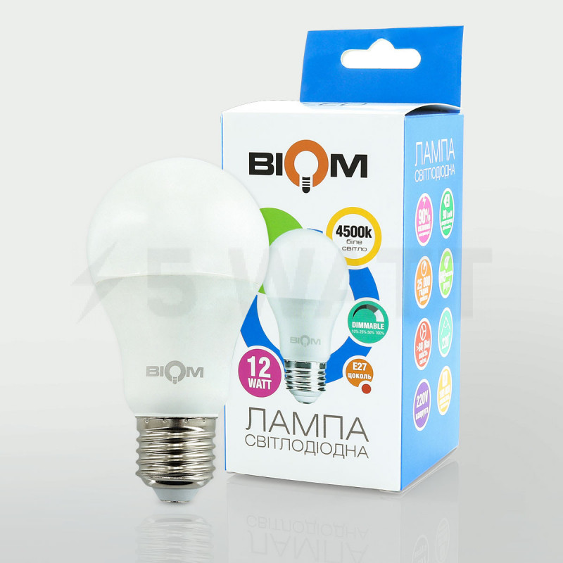 Лампа Biom BT-532 А60 12W 4500K E27 DIMMAMBLE