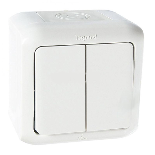 782362 Вимикач 2-кл., IP44, зовн. монт., Quteo (білий)