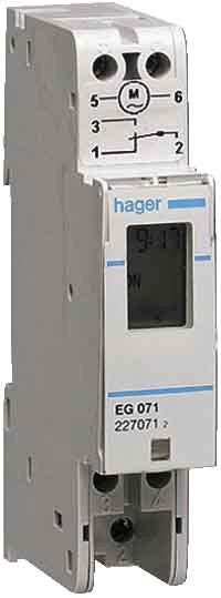 EG071  Таймер Hager тижневий цифровий 16А (3роки) 1м