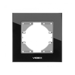 [05711] VIDEX BINERA Рамка 1-а чорне скло