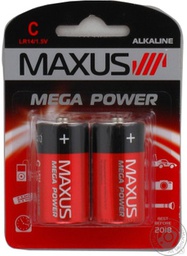 [05216] Батарейка MAXUS  C 1,5V - 2шт/уп (уп.)
