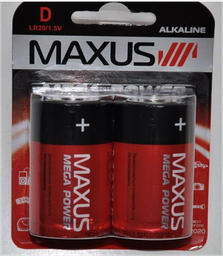 [05215] Батарейка MAXUS  D 1,5V - 2шт/уп (уп.)