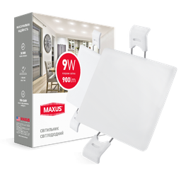 [02063] 1-MSP-0941-S Світильник світлодіодний MAXUS SP edge 9W, 4100К (квадрат)